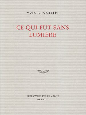 cover image of Ce qui fut sans lumière